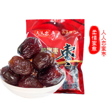 山東特產(chǎn)黑糖阿膠棗獨(dú)立小包裝大紅棗喜糖蜜棗無核袋裝500g金絲蜜